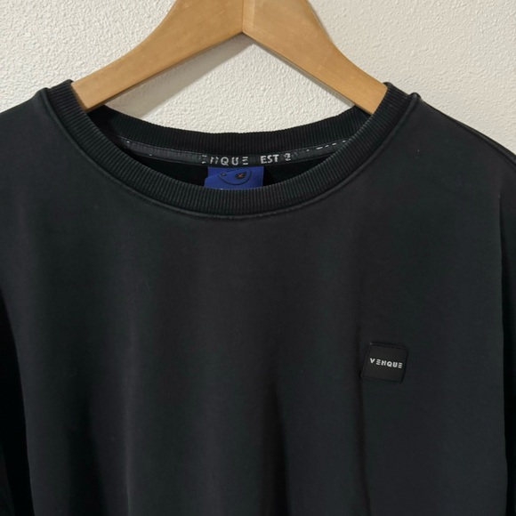 Venque X Takahashi Amoo Embroidered Crewneck Sweatshirt Black Side Zip Pocket-XL - Picture 7 of 11